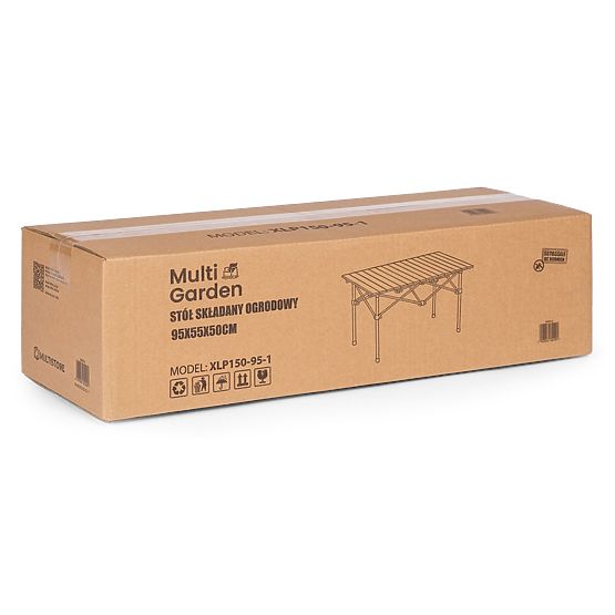 Folding Camping Table 95x55 cm with Bag Black MultiGarden