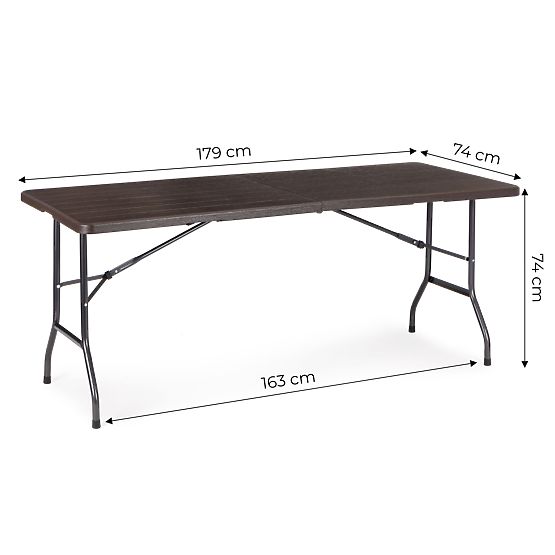 Folding Catering Banquet Garden Table 180 cm Brown ModernHome
