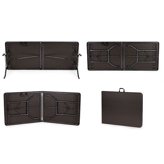 Folding Catering Garden Banquet Table 180 cm Rattan ModernHome