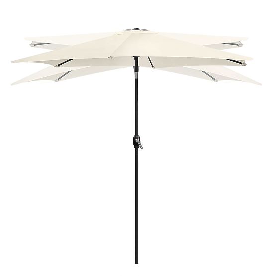 Folding Garden Balcony Umbrella Adjustable 210 cm Beige