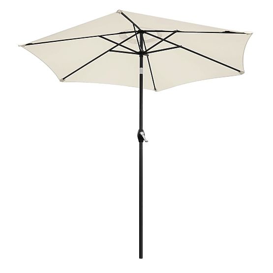 Folding Garden Balcony Umbrella Adjustable 210 cm Beige