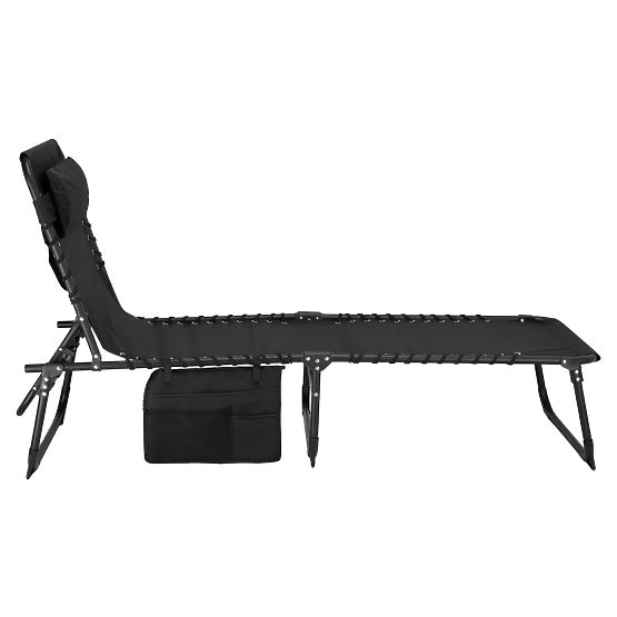 Folding Garden Lounger Adjustable FENIKS Black