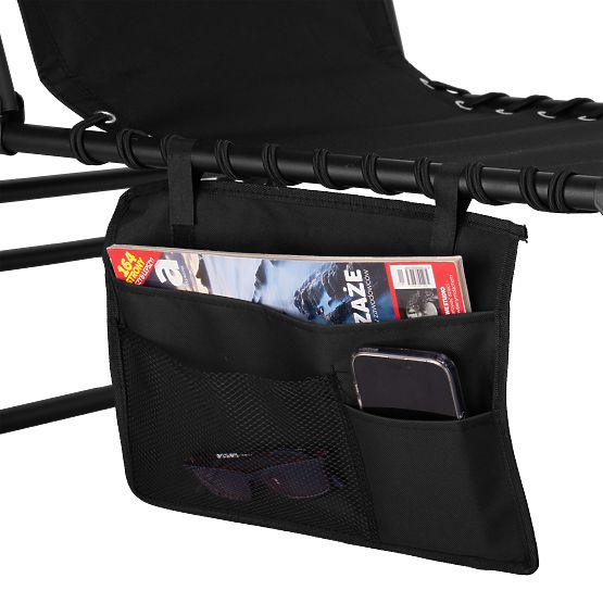 Folding Garden Lounger Adjustable FENIKS Black