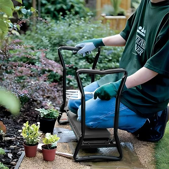Folding Kneeler - Garden Stool 2-in-1 - Blue