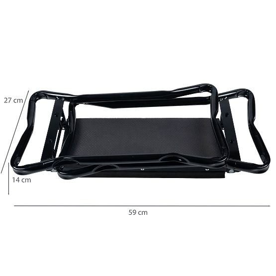 Folding Kneeling Stool for Gardening with Tool Belt and 2 Organizers