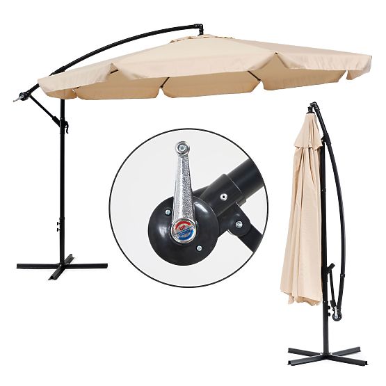 Folding parasol for the terrace - beige