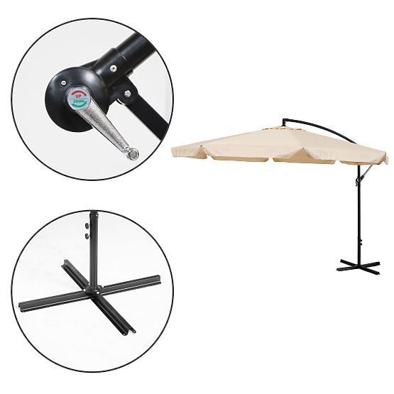 Folding parasol for the terrace - beige