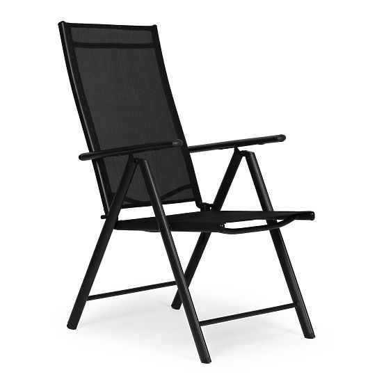 Folding Steel Garden Chair with Adjustable Backrest Black MultiGarden