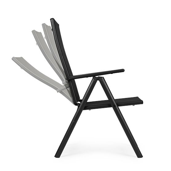 Folding Steel Garden Chair with Adjustable Backrest Black MultiGarden