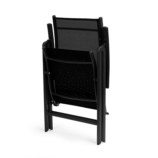 Folding Steel Garden Chair with Adjustable Backrest Black MultiGarden