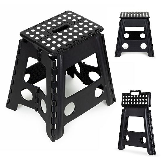 Folding Step Stool 1-Step Plastic 39 cm