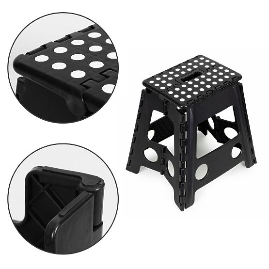 Folding Step Stool 1-Step Plastic 39 cm