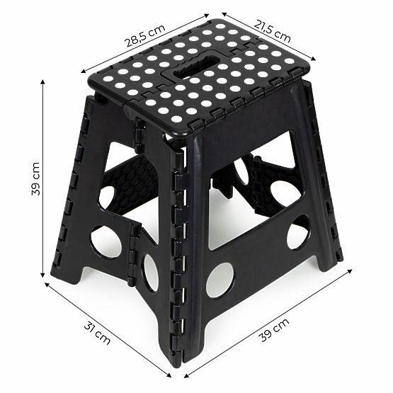 Folding Step Stool 1-Step Plastic 39 cm