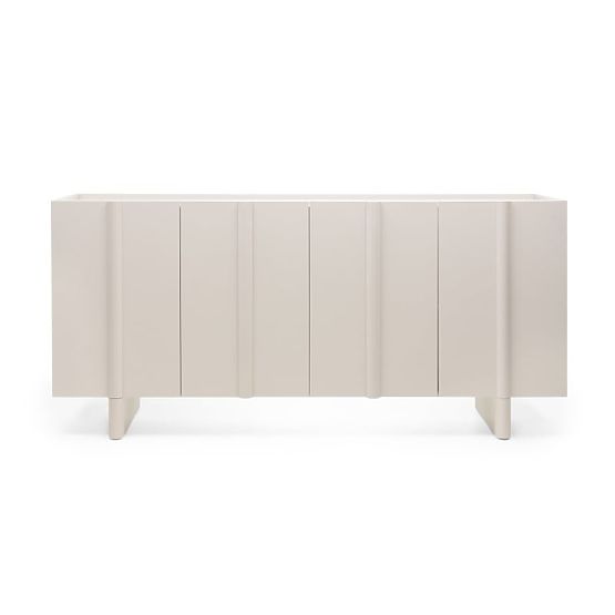 Four-Door Moss Sideboard in Cashmere, Rounded