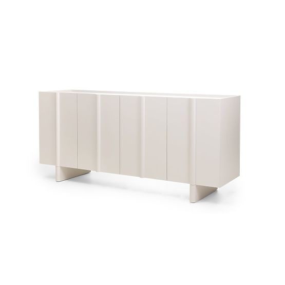 Four-Door Moss Sideboard in Cashmere, Rounded
