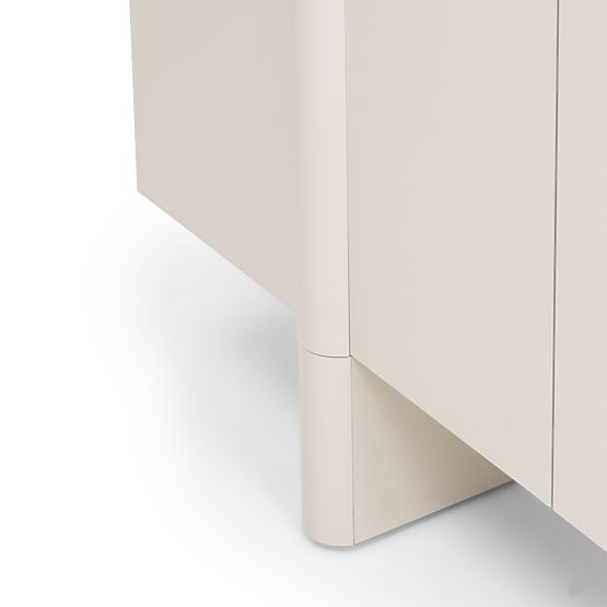 Four-Door Moss Sideboard in Cashmere, Rounded
