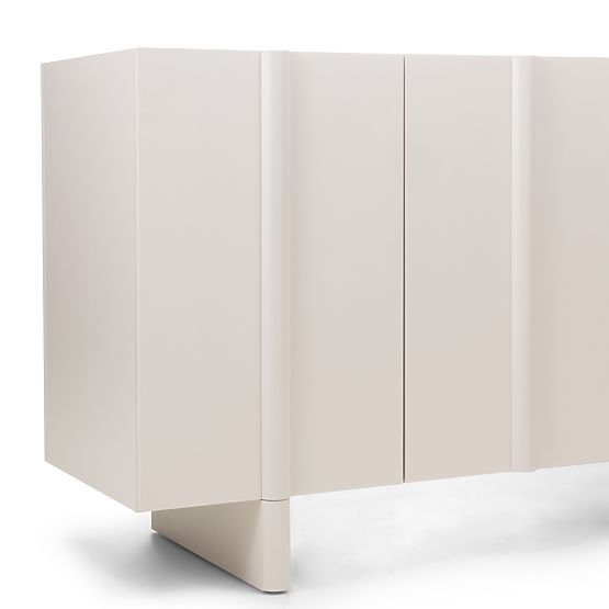 Four-Door Moss Sideboard in Cashmere, Rounded