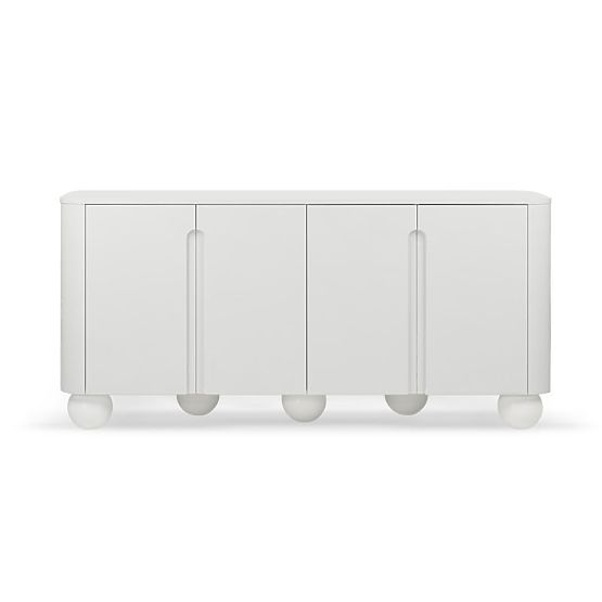Four-Door Sideboard Circula White, Rounded, Ball Legs