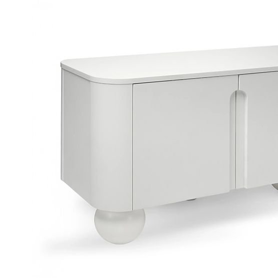Four-Door Sideboard Circula White, Rounded, Ball Legs