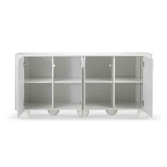 Four-Door Sideboard Circula White, Rounded, Ball Legs