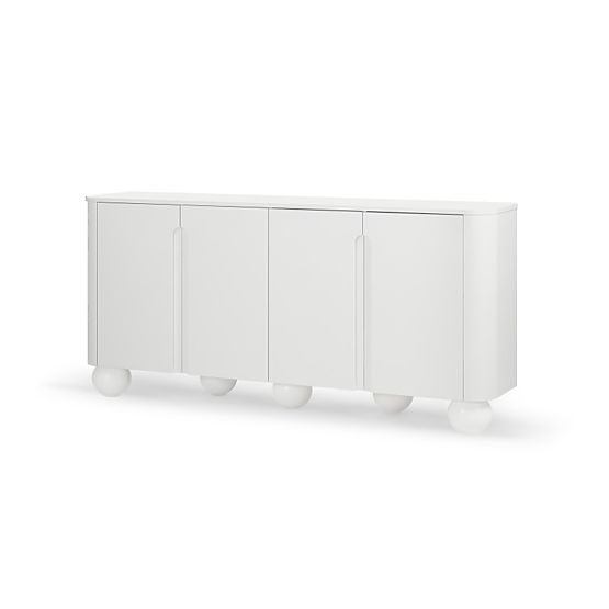 Four-Door Sideboard Circula White, Rounded, Ball Legs