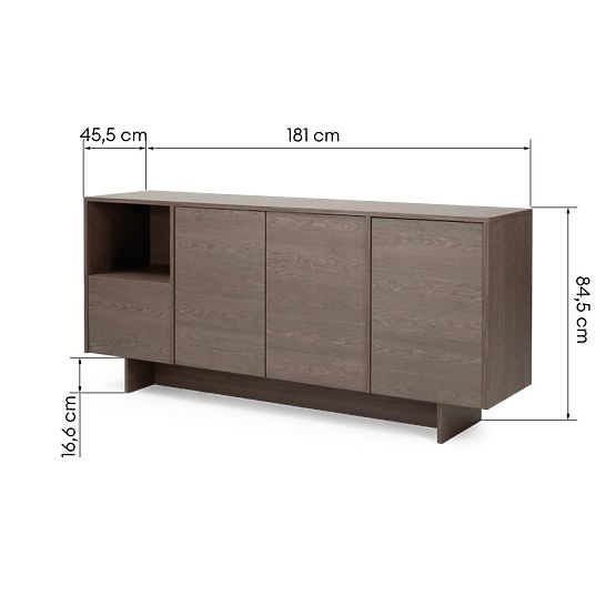 Four-Door Sideboard Kanso, Baltic Storm Oak