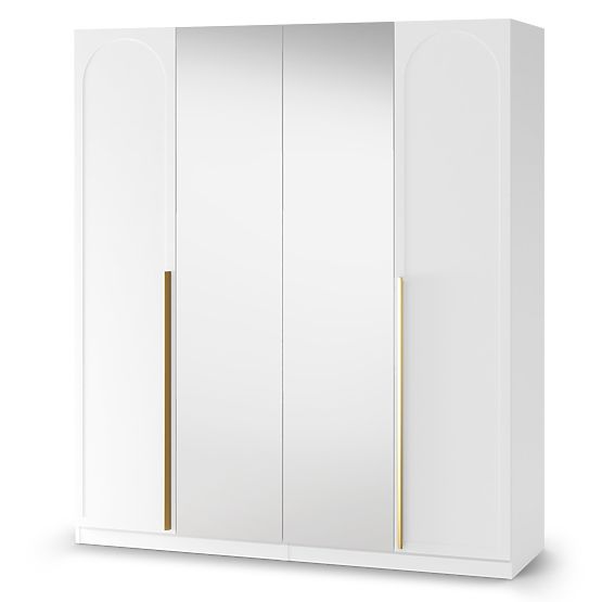 Four-Door Wardrobe Neroli, Arch/Mirror, White