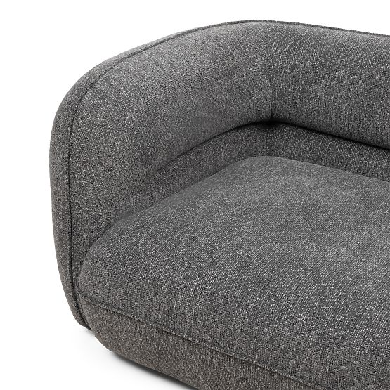 Four-seater living room sofa Luvio gray, rounded shapes