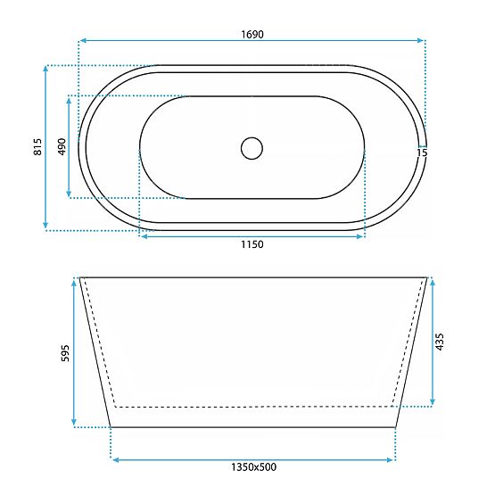 Freestanding Acrylic Bathtub GAJA 170