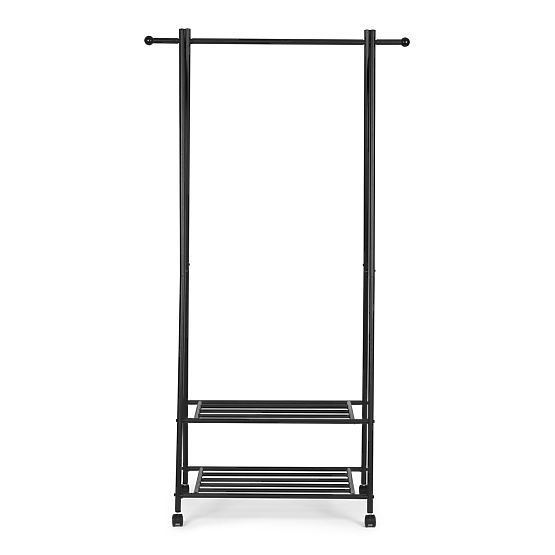 Freestanding Coat Rack with 2 Shelves for Clothes and Shoes ModernHome