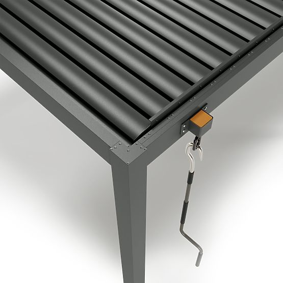 Freestanding Garden Pergola Antilla in Aluminum, 6x3 m, Bioclimatic, Adjustable Louvers, Anthracite