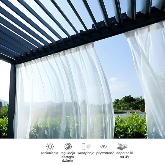 Freestanding Garden Pergola Antilla in Aluminum, 6x3 m, Bioclimatic, Adjustable Louvers, Anthracite