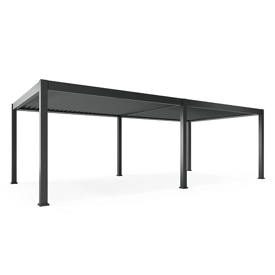 Freestanding Garden Pergola Lumera in Aluminum, 4x8 m, Bioclimatic, LED Lighting, Electric