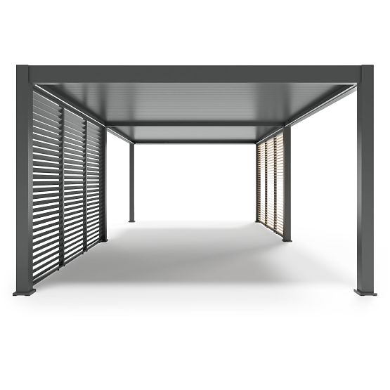 Freestanding Garden Pergola Lumera in Aluminum, 4x8 m, Bioclimatic, LED Lighting, Electric