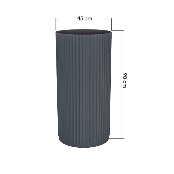 Freestanding Washbasin Ciriola, Composite, 45x90 cm, Dark Gray, Grooved