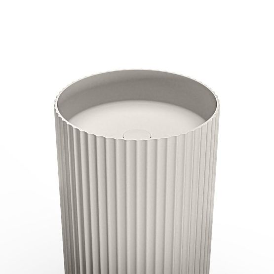 Freestanding Washbasin Ciriola, Composite, 45x90 cm, Light Gray, Ribbed