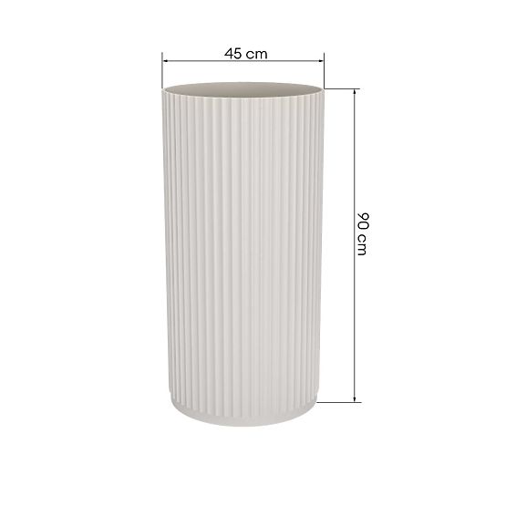 Freestanding Washbasin Ciriola, Composite, 45x90 cm, White, Grooved