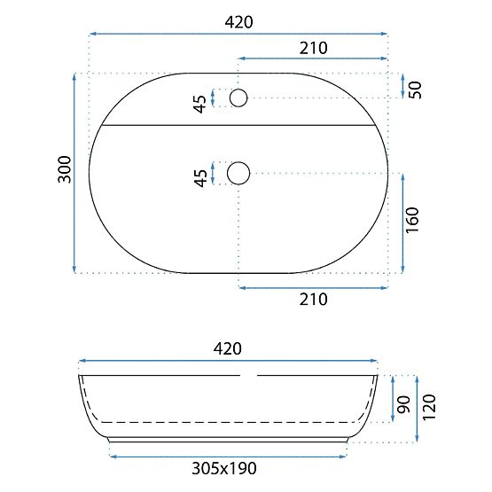 Furniture Washbasin REA Aura 42