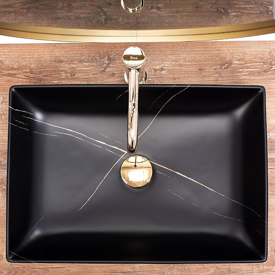Furniture Washbasin REA Inga Black Marble Matte