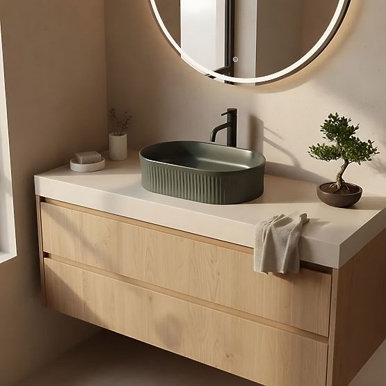 Furniture Washbasin Rea Vanda Olive Matt
