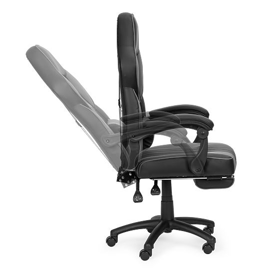 Gaming Office Chair with Adjustable Footrest and Lumbar Pillow