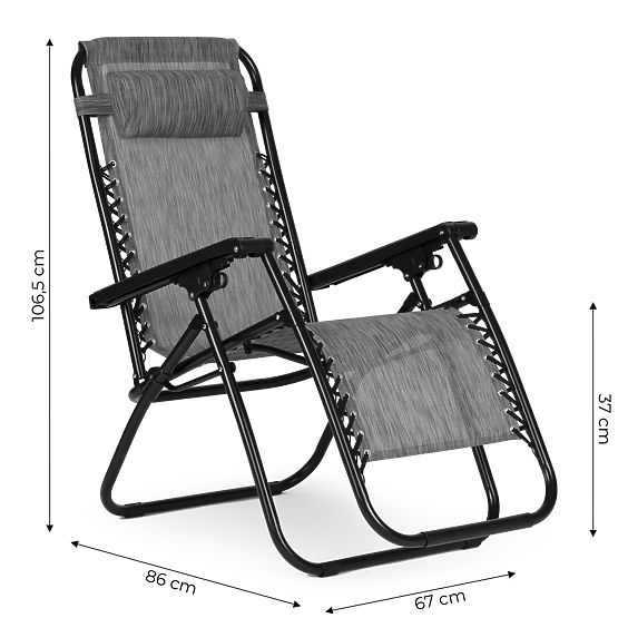 Garden Beach Chair with Adjustable Backrest ZERO GRAVITY ModernHome - Gray