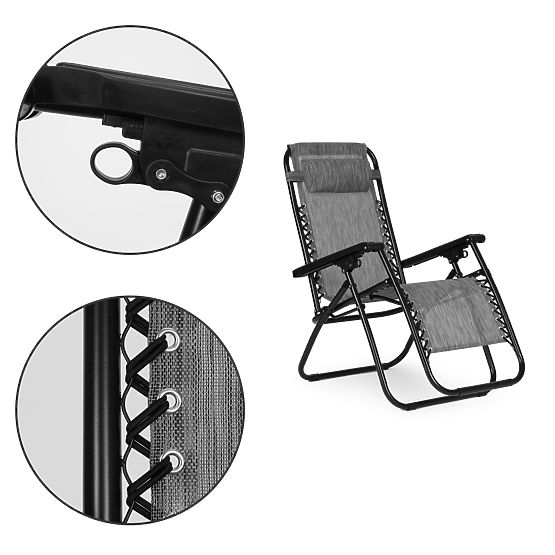 Garden Beach Chair with Adjustable Backrest ZERO GRAVITY ModernHome - Gray