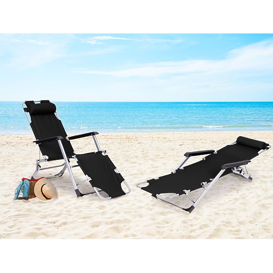 Garden Beach Folding Lounger 2-in-1 Chair