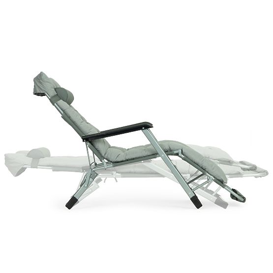 Garden Beach Lounger 2-in-1 with Pillow and Adjustable Footrest Grey MultiGarden