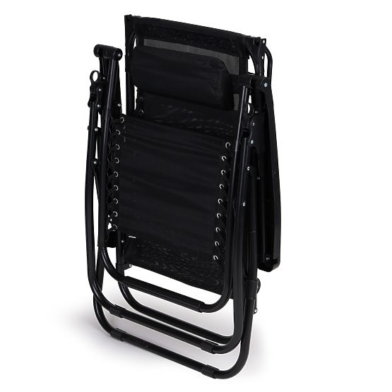 Garden Beach Lounger with Adjustable Backrest and Movable Canopy Modernhome - Black