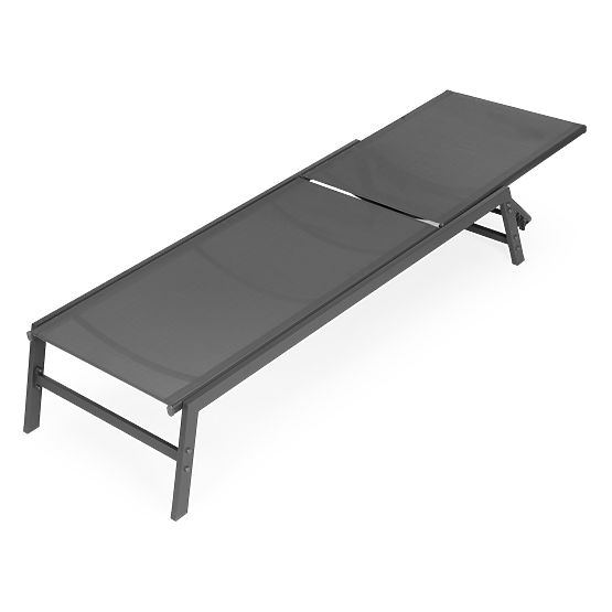 Garden Beach Lounger with Adjustable Backrest, Steel Frame, Gray MultiGarden