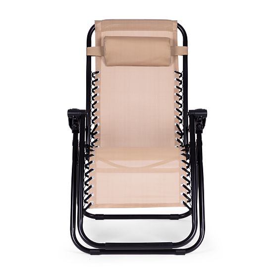 Garden Beach Lounger with Adjustable Backrest ZERO GRAVITY ModernHome - Beige