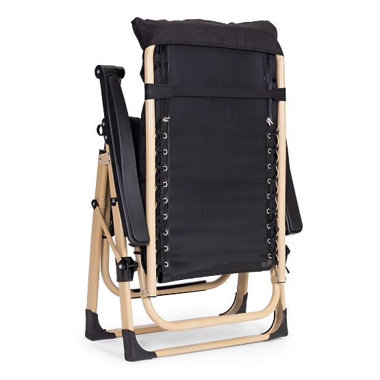 Garden Beach Lounger with Pillow and Adjustable Backrest Black with Gold Frame MultiGarden