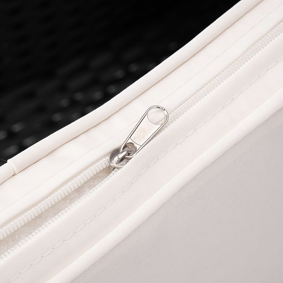 Garden Bench from Technorattan Sofa CORDOBA Black with Beige Cushions